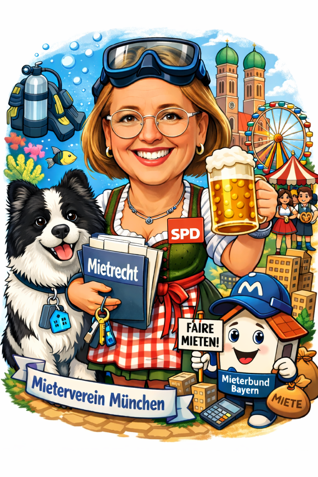Monika Schmid-Balzert Karikatur mit ChatGPT generiert.